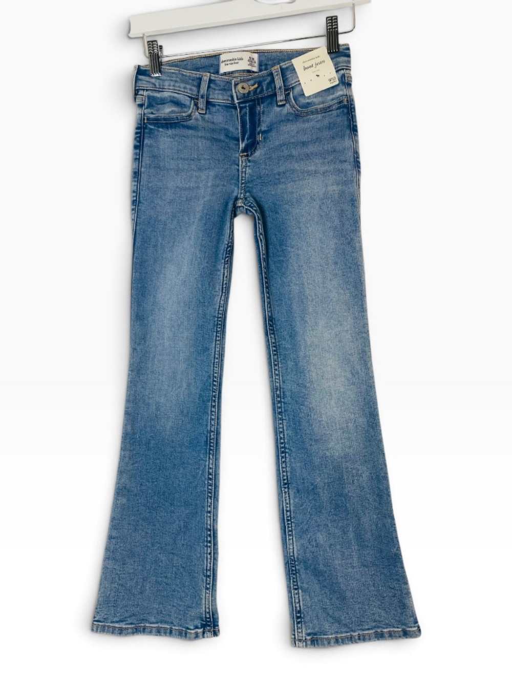 NWT Abercrombie Kids Low Rise Bootcut Jeans Medium Wash 9/10 Regular Y2K